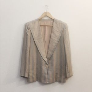 Tahari | Striped Blazer Low Cut | Sheen Linen